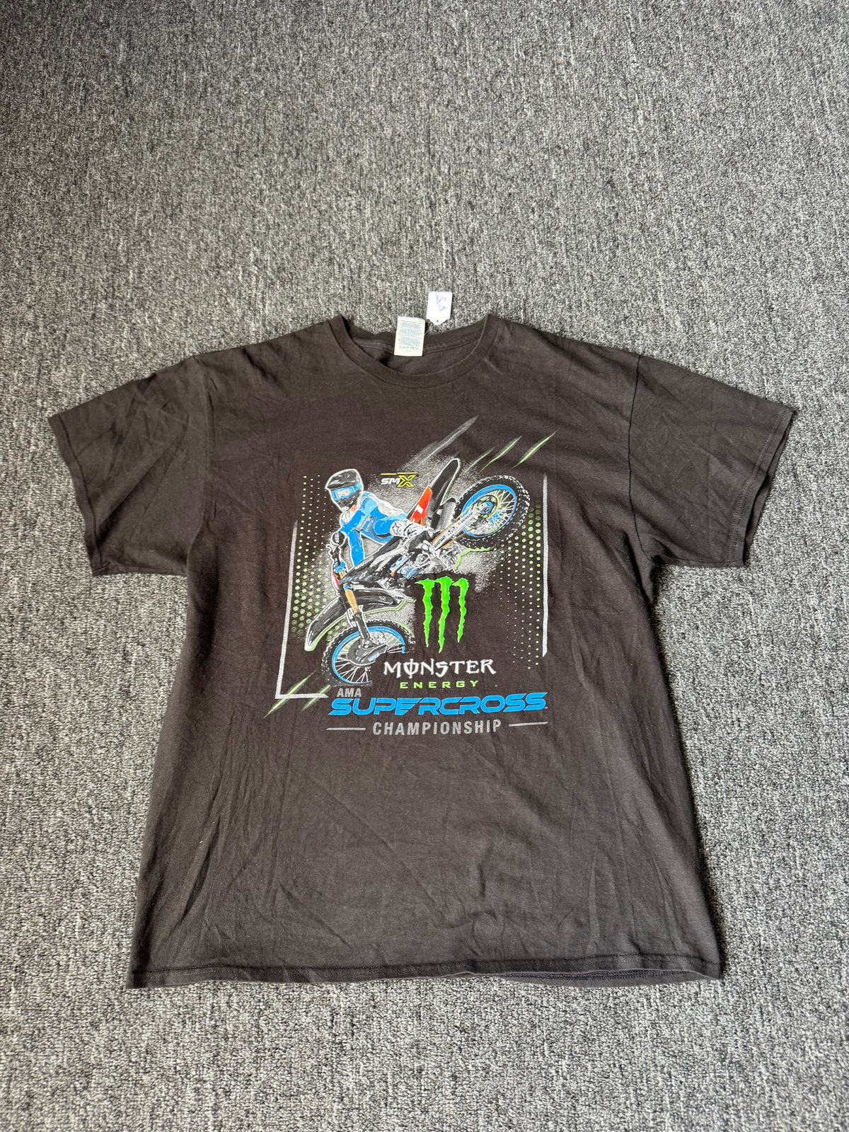 Black Y2K Monster Motocross Shirt (L)