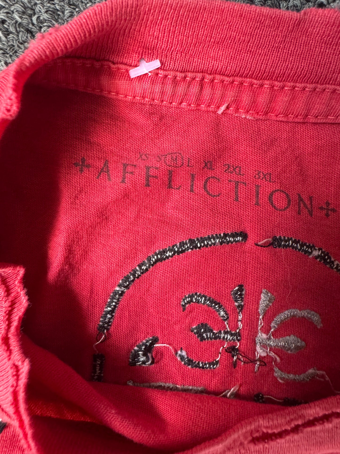 Red Y2K Affliction Shirt (M)