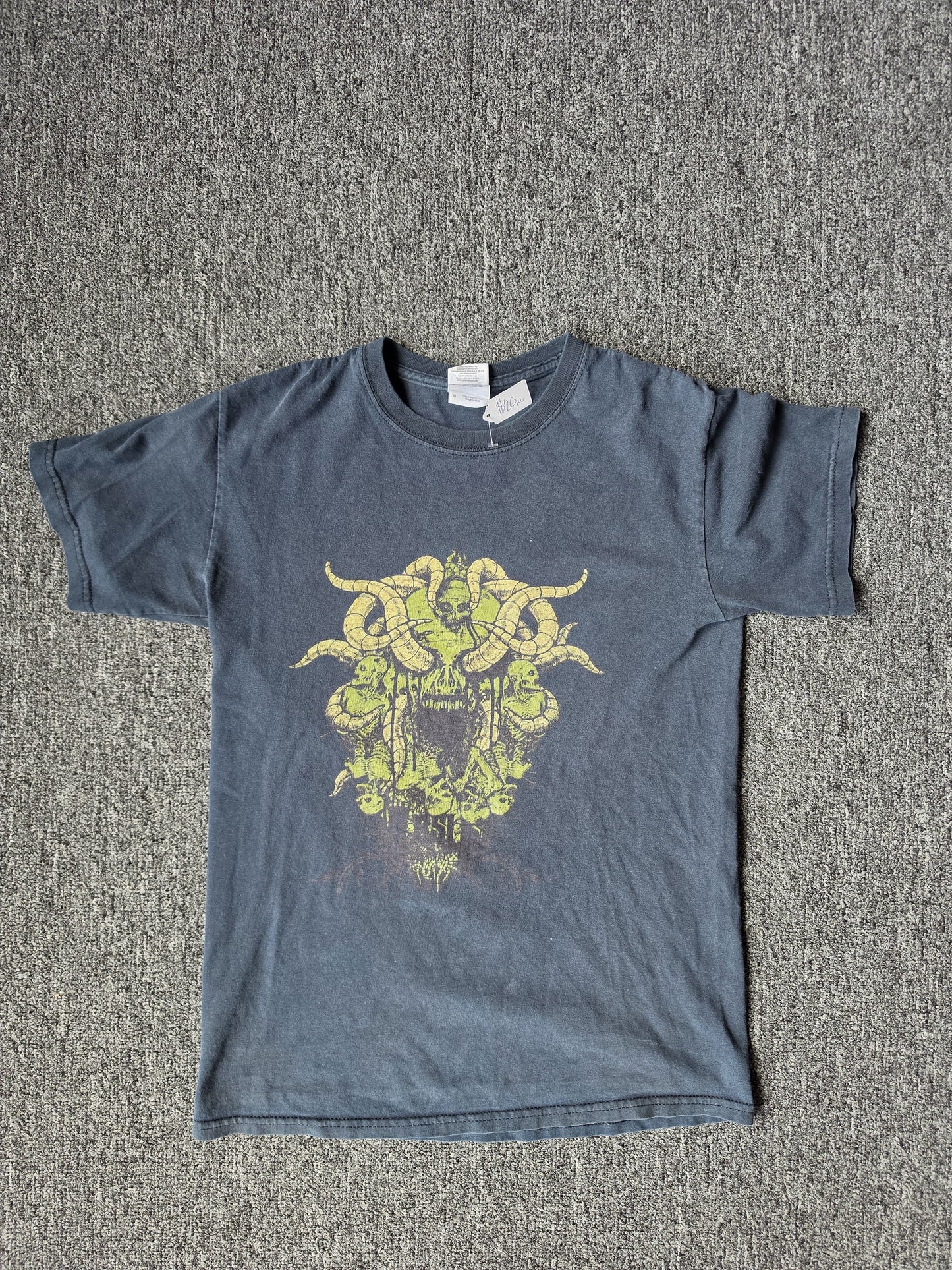 Black Y2K Grunge Green Medusa Band Shirt (S)