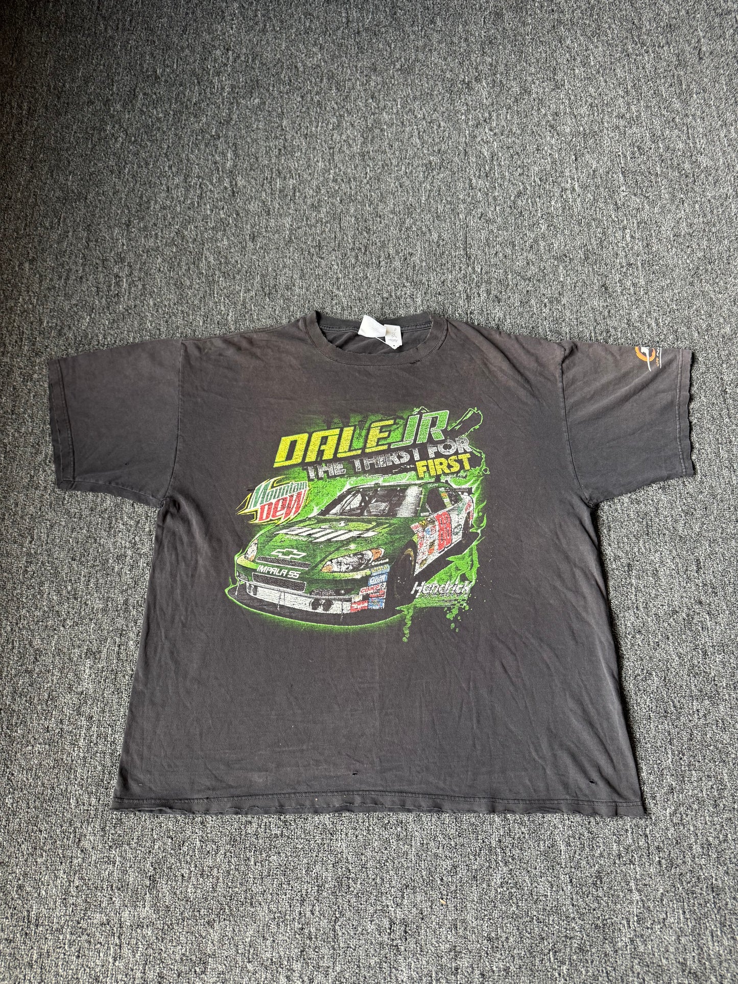 Black Y2K Dale Jr Mountain Dew NASCAR Shirt (XXL)