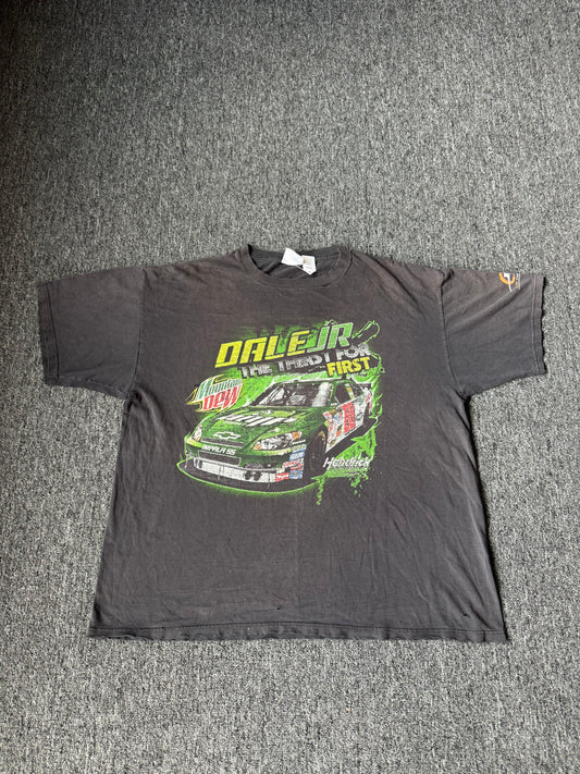 Black Y2K Dale Jr Mountain Dew NASCAR Shirt (XXL)