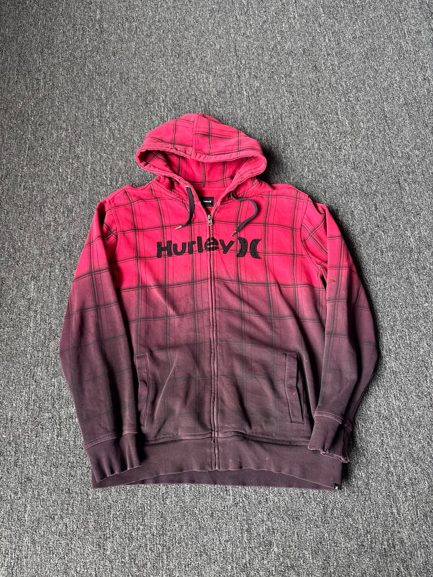 Y2K Red Hurley Zip Up Jacket (L)
