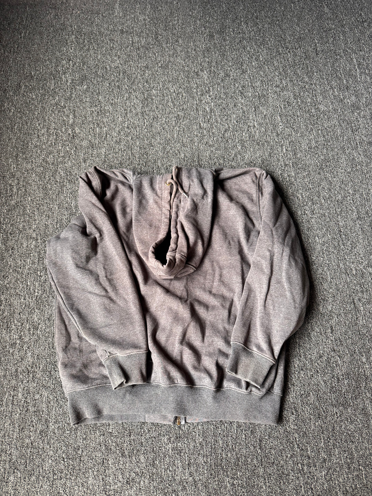 Grey Faded Carhartt Zip Up Jacket (XL)