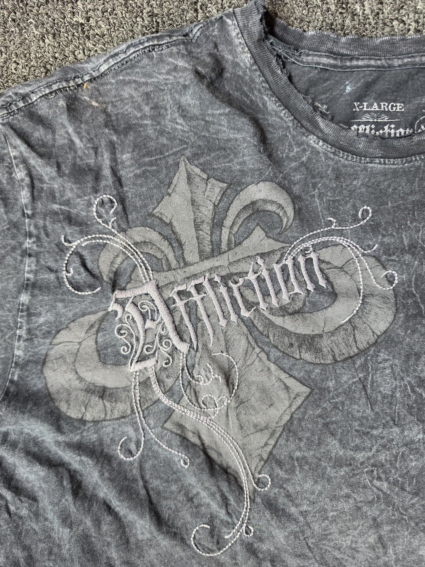 Black Y2K Affliction Tribal Shirt (XL)