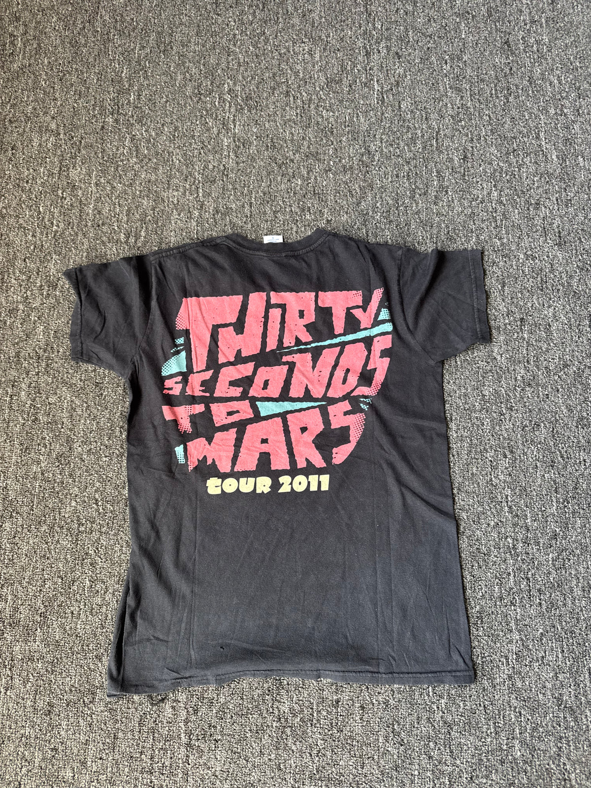 Black Y2K Thirty Seconds To Mars Band Shirt (S)