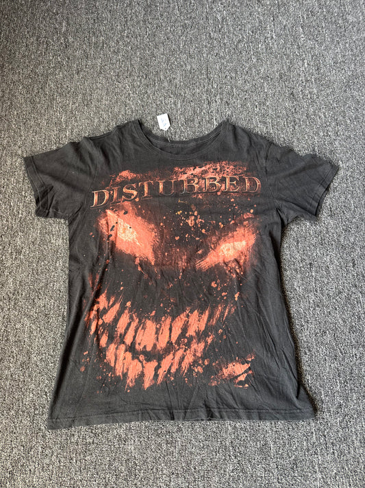 Black Y2K Short Sleeve Disturbed Band Shirt (L)