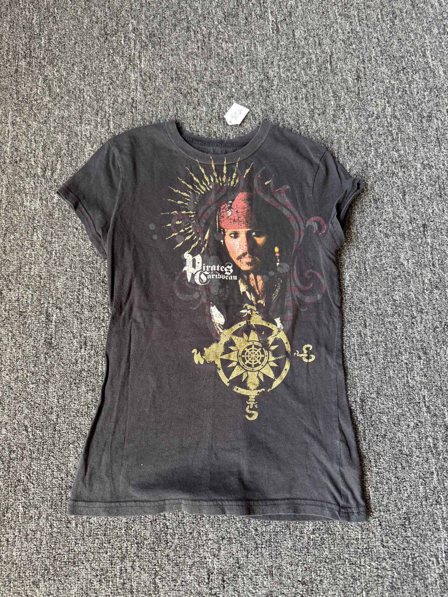 Black Y2K Pirates Of The Caribbean Shirt (S)