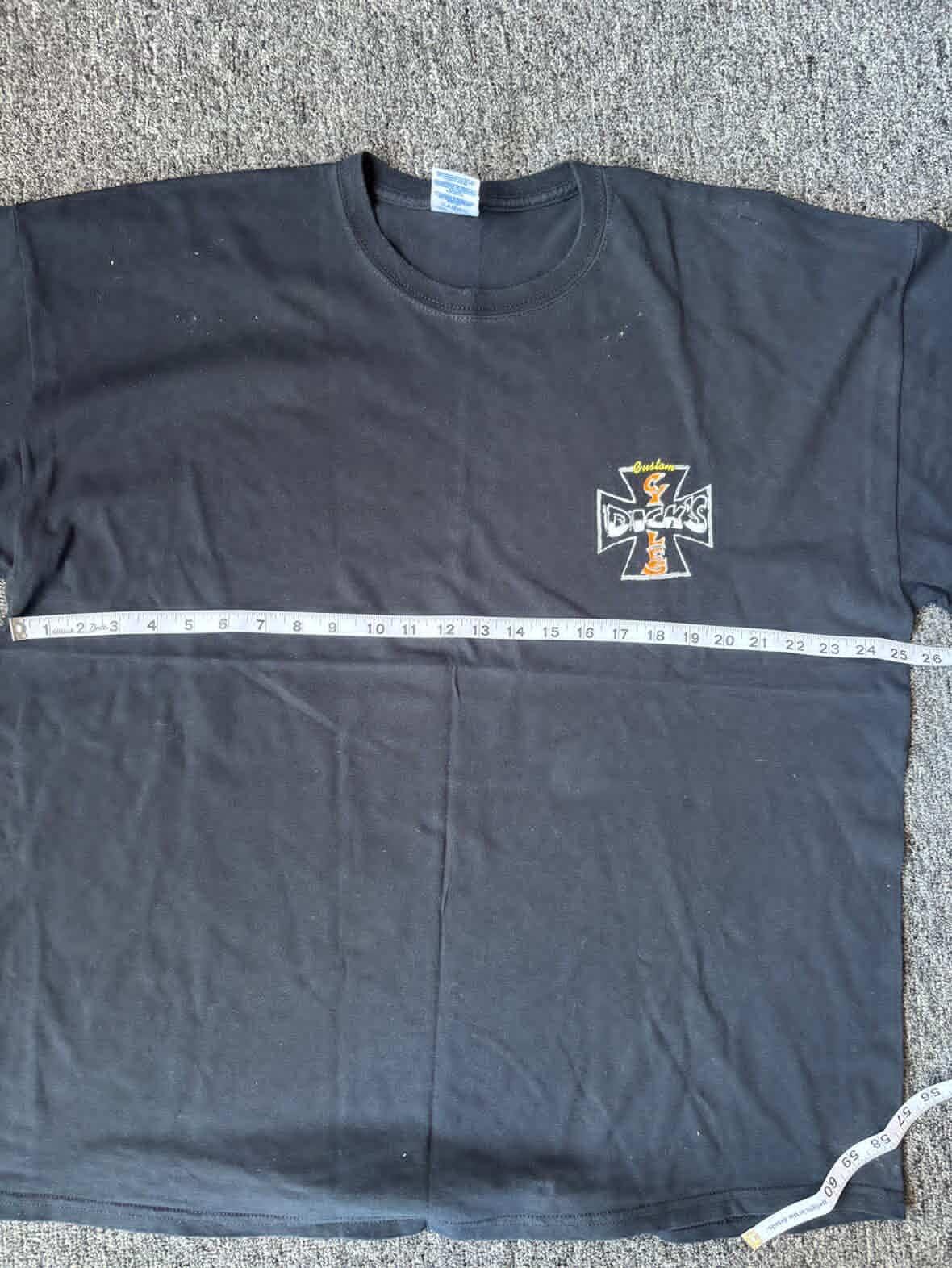 Dicks Last Resort Cycle "We've Got A Big One Between Our Legs" Funny Tee (2XL)