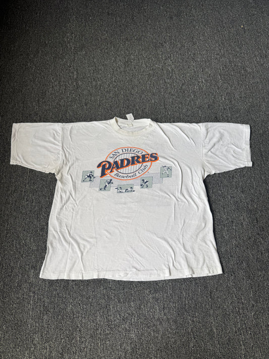 White Boxy San Diego Padres MLB Baseball Shirt (L)