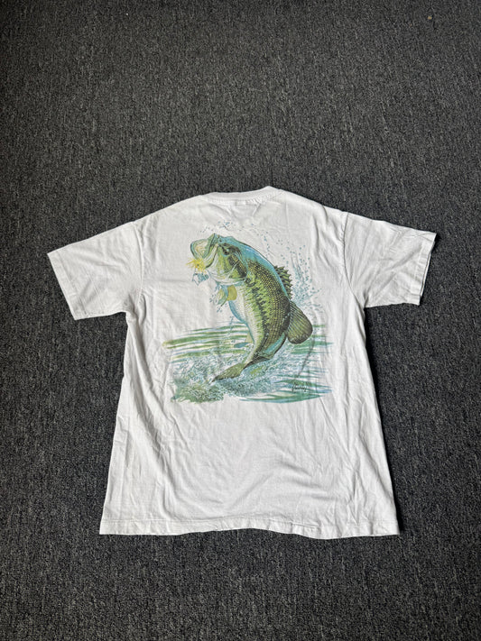 White 1991 Forest and Stream Bass Shirt (L)