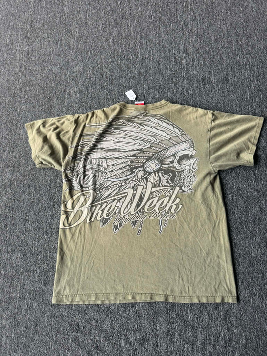 Y2K Bike Week Skull Hot Leathers Tee - Size L
