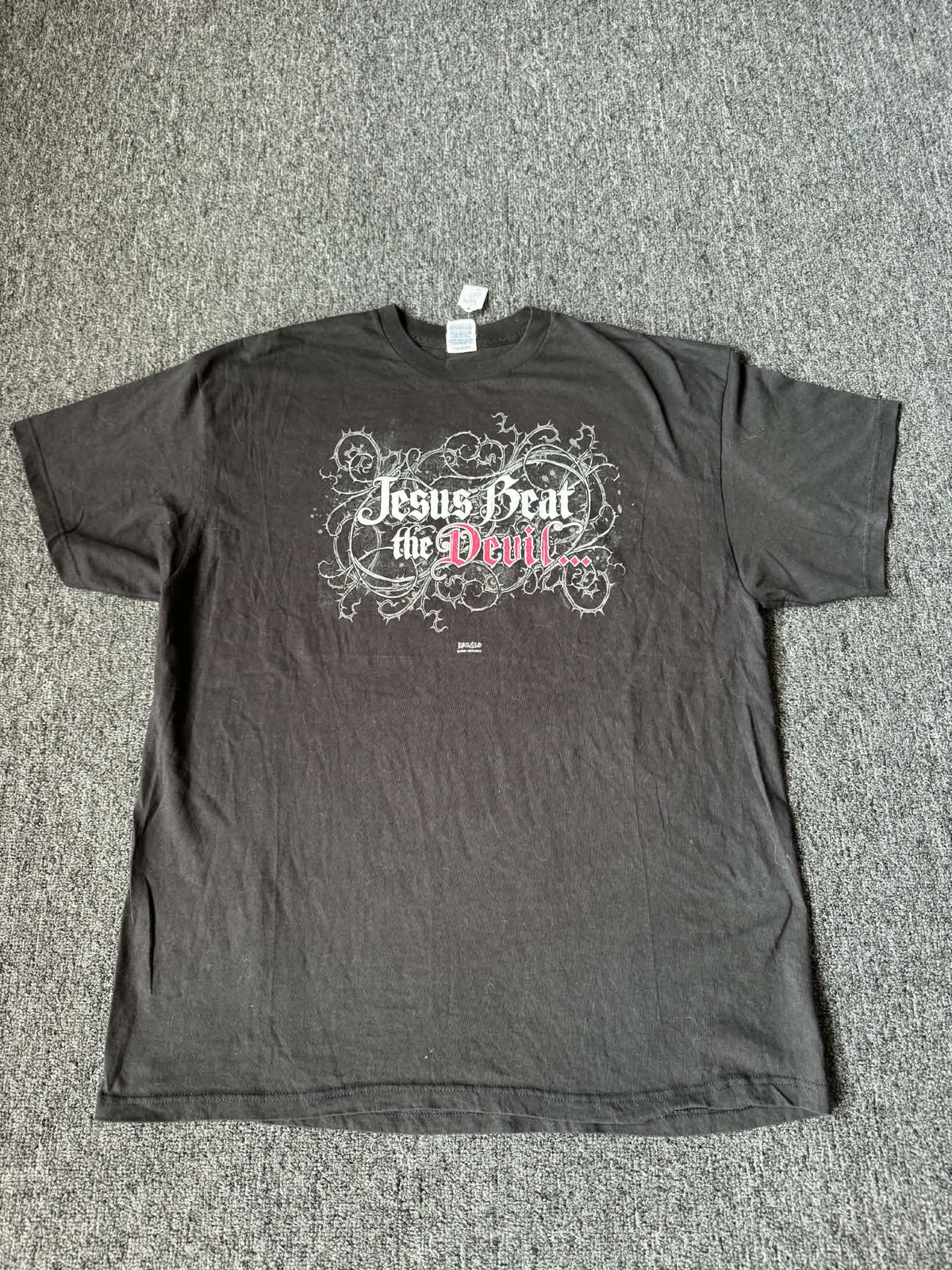 Jesus Beat The Devil Y2K Style Tee (2XL)