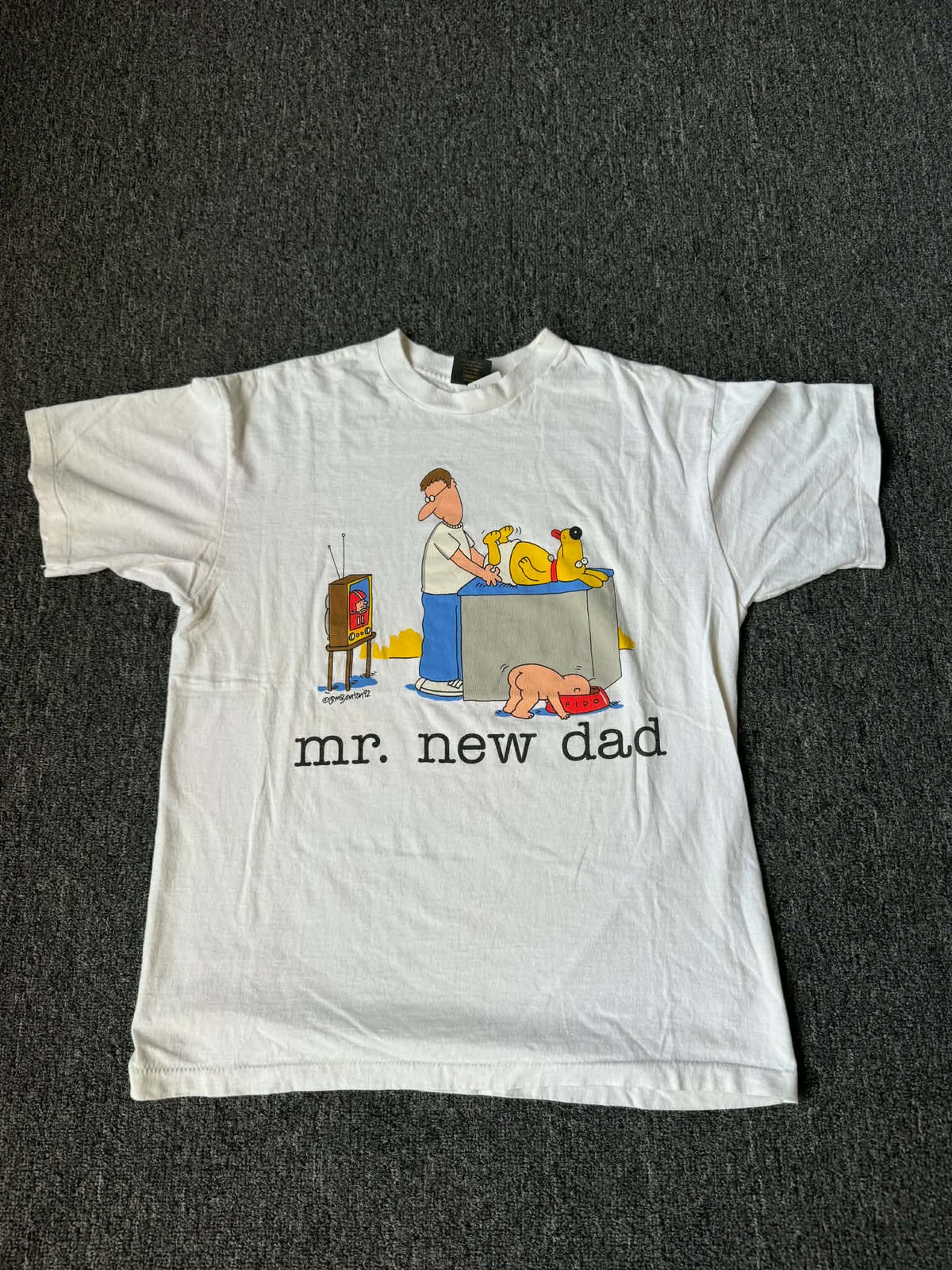 Mr New Dad Single Stitch Funny Tee (XL)