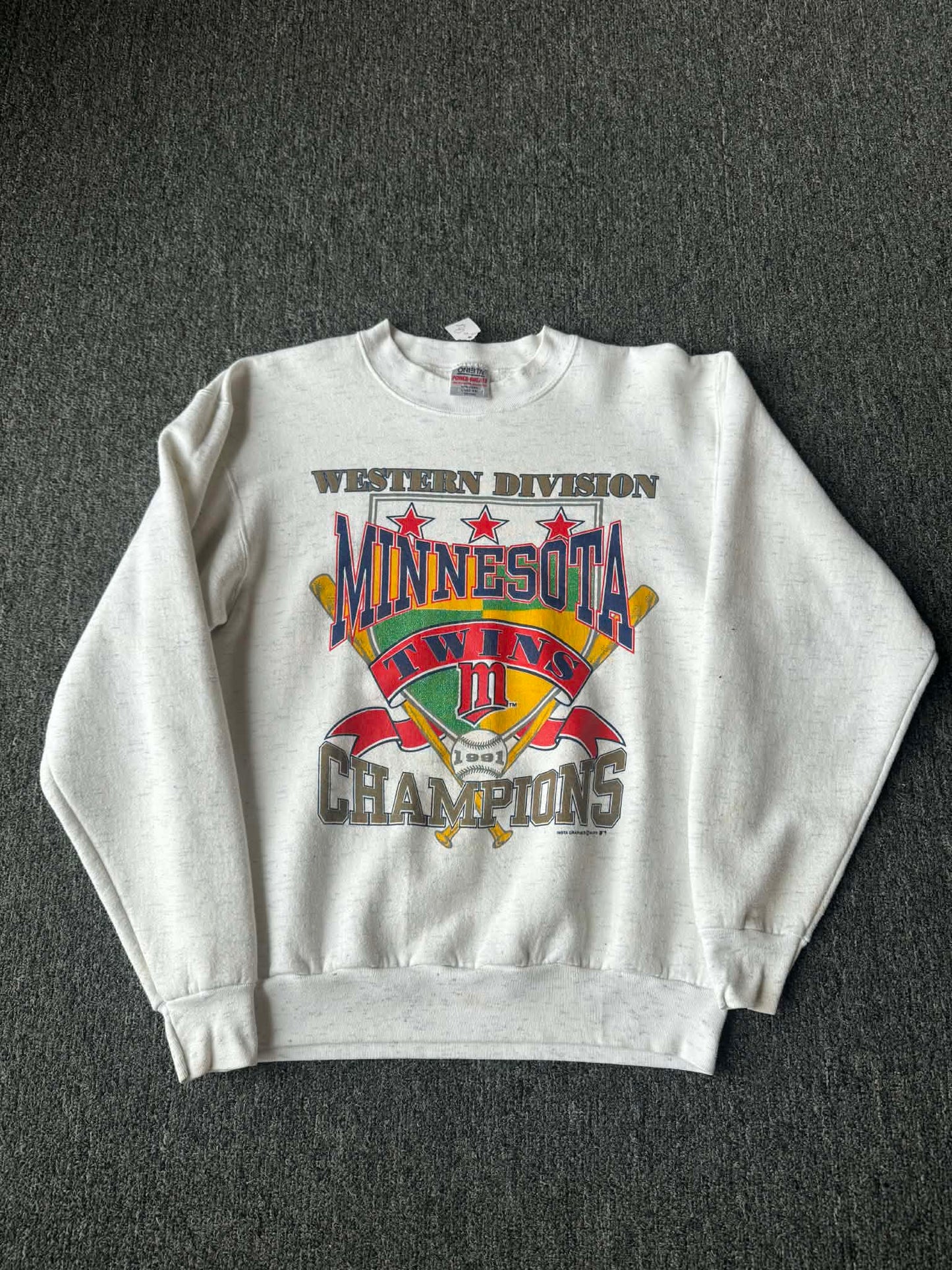 Minnesota Twins 1991 Champions Vintage Crew - Size L - Made in USA