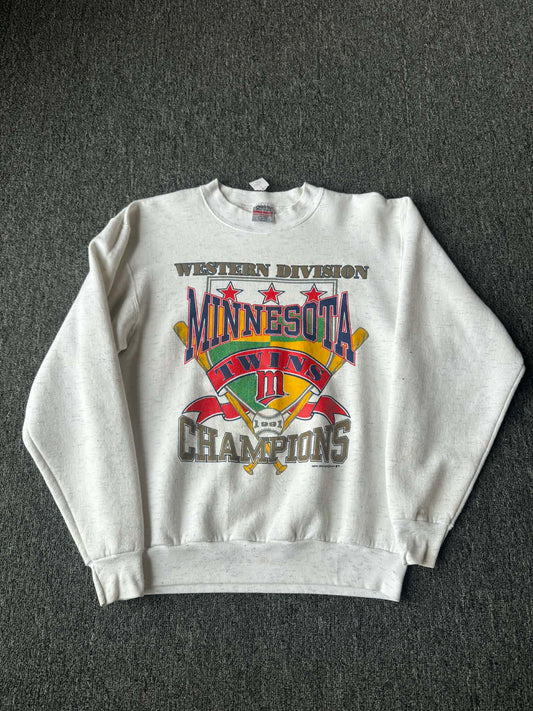 Minnesota Twins 1991 Champions Vintage Crew - Size L - Made in USA