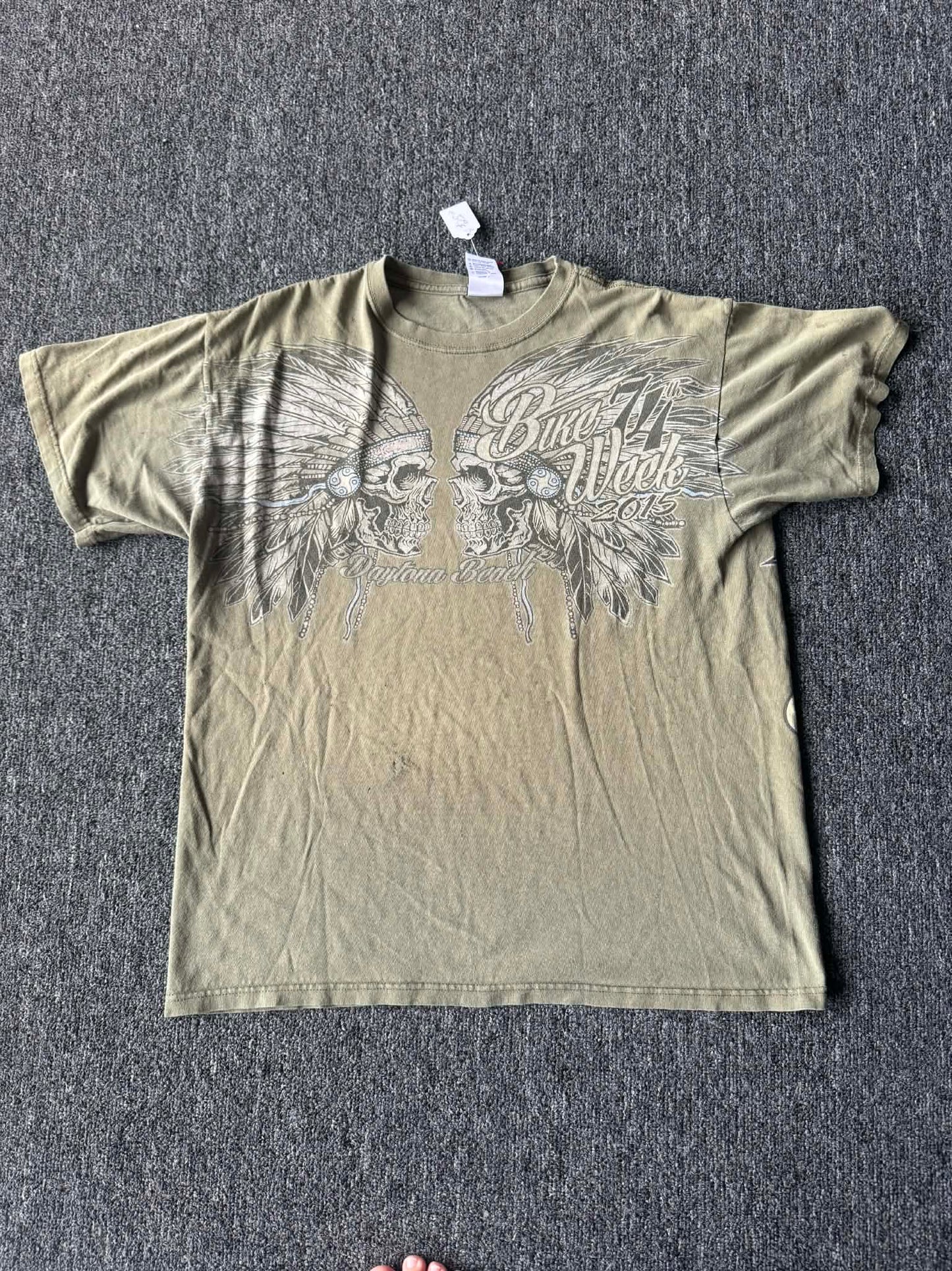 Y2K Bike Week Skull Hot Leathers Tee - Size L