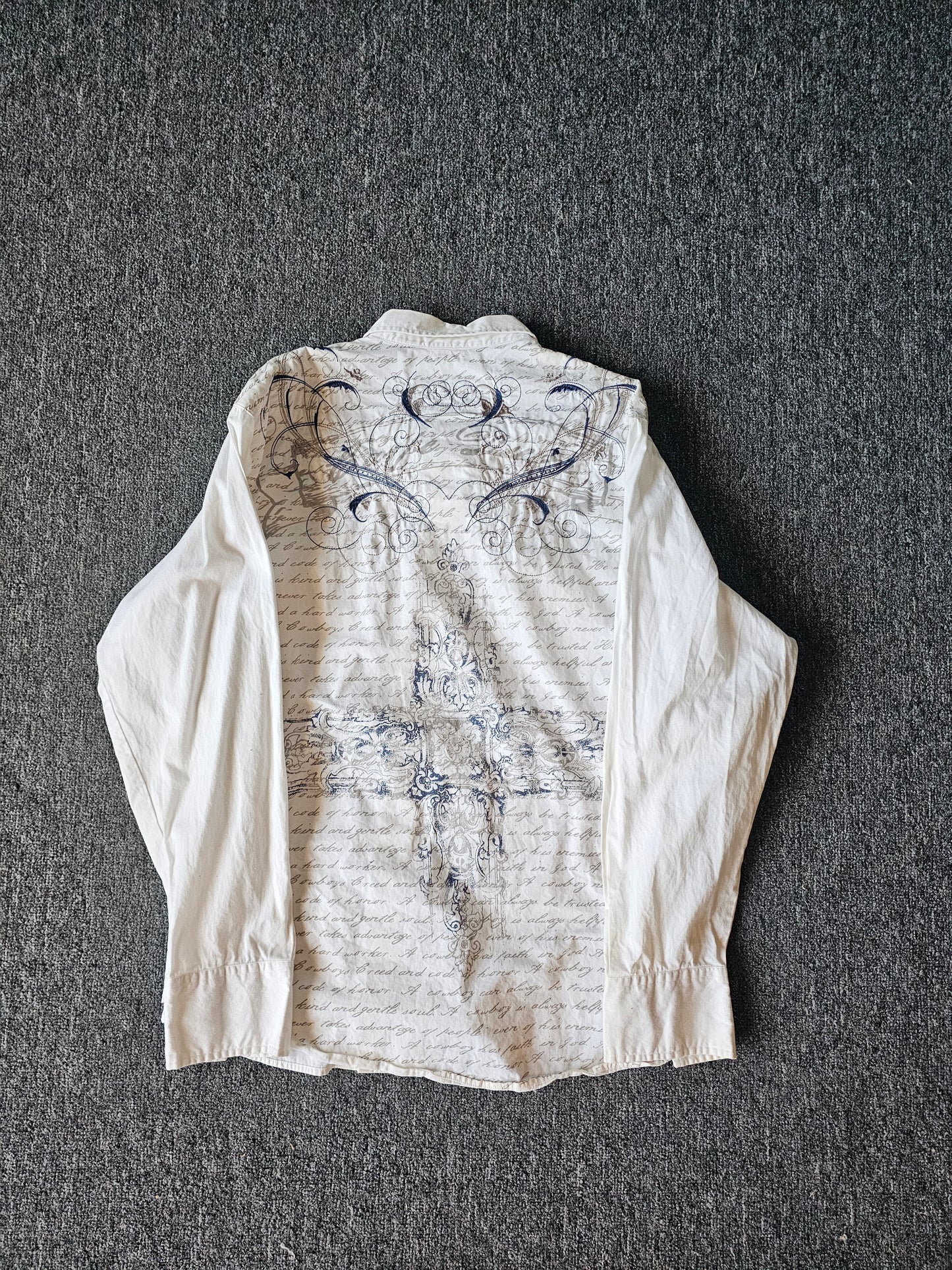 Embroidered Y2K Button Up Western Ware Sleeve (XL)