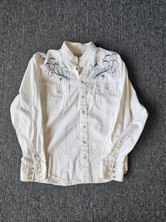 Embroidered Y2K Button Up Western Ware Sleeve (XL)